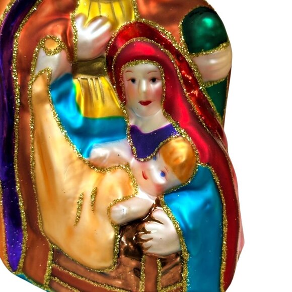 OLD WORLD CHRISTMAS Blown Glass Christmas Ornament Nativity Holy Family 2002 OWC - Picture 2 of 8